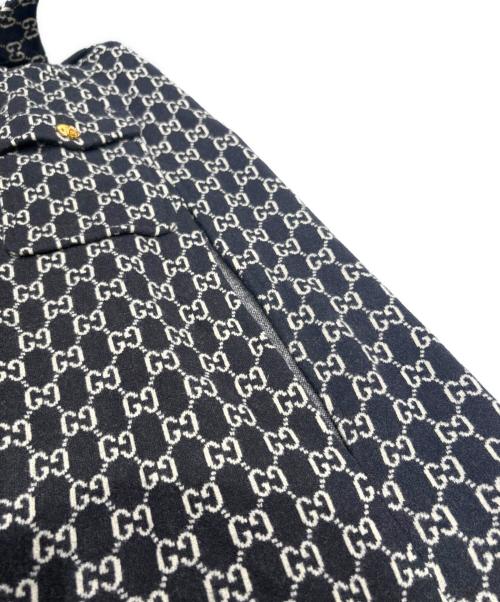 GUCCI（グッチ）GUCCI (グッチ) GGジャカード フェルトウールケープ（ポンチョ） ブラック サイズ:Sの古着・服飾アイテム
