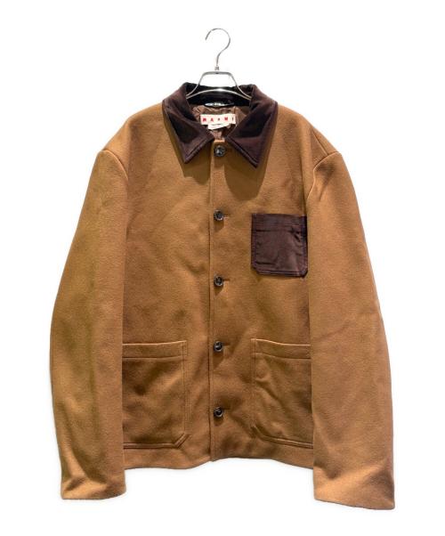 MARNI（マルニ）MARNI (マルニ) ダブルスプラッタブルウールフェルトワークウェアジャケット ブラウン サイズ:50の古着・服飾アイテム