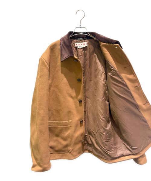 MARNI（マルニ）MARNI (マルニ) ダブルスプラッタブルウールフェルトワークウェアジャケット ブラウン サイズ:50の古着・服飾アイテム