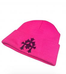 CHROME HEARTS（クロムハーツ）の古着「Cemetery Cross Patch Beanie」｜ショッキングピンク