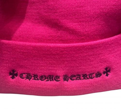 CHROME HEARTS（クロムハーツ）CHROME HEARTS (クロムハーツ) Cemetery Cross Patch Beanie ショッキングピンク サイズ:ONE SIZE(23㎝)の古着・服飾アイテム