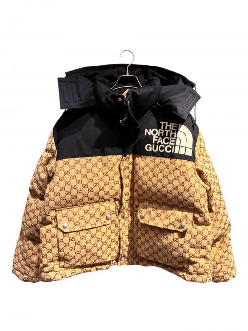 GUCCI（グッチ）GUCCI (グッチ) THE NORTH FACE (ザ ノース フェイス) GG Padded Jacket ブラック×ブラウン サイズ:Mの古着・服飾アイテム