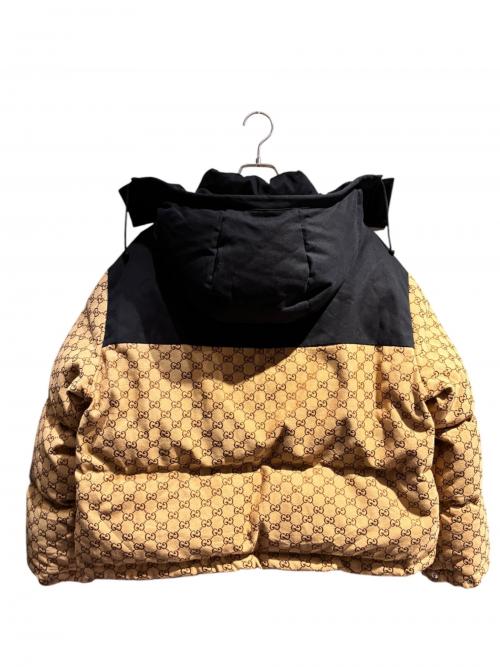 GUCCI（グッチ）GUCCI (グッチ) THE NORTH FACE (ザ ノース フェイス) GG Padded Jacket ブラック×ブラウン サイズ:Mの古着・服飾アイテム