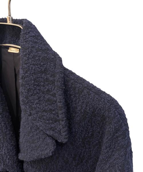 GUCCI（グッチ）GUCCI (グッチ) ソフトツイードブークレ オーバーサイズコート ネイビー サイズ:36の古着・服飾アイテム