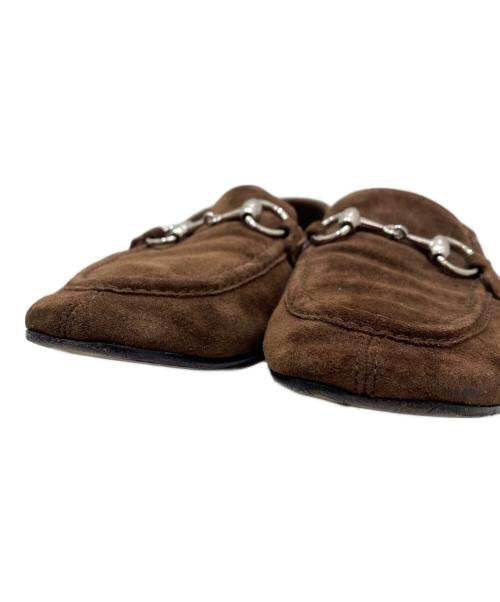 GUCCI（グッチ）GUCCI (グッチ) ホースビット付 ウィメンズ ローファー ブラウン サイズ:37 1/2の古着・服飾アイテム