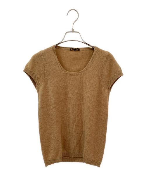 LORO PIANA（ロロピアーナ）LORO PIANA (ロロピアーナ) 半袖ニット ブラウン サイズ:42の古着・服飾アイテム