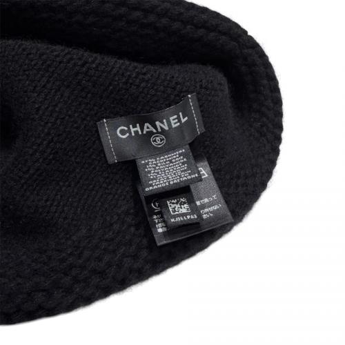 CHANEL（シャネル）CHANEL (シャネル) ココマーク カシミヤニット帽 ブラックの古着・服飾アイテム