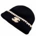 CHANEL (シャネル) ココマーク カシミヤニット帽 ブラック：120000円
