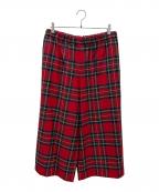 COMME des GARCONSコムデギャルソン）の古着「タータンチェックワイドパンツ」｜レッド
