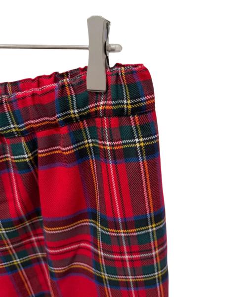COMME des GARCONS（コムデギャルソン）COMME des GARCONS (コムデギャルソン) タータンチェックワイドパンツ レッド サイズ:Mの古着・服飾アイテム