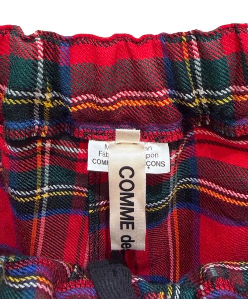COMME des GARCONS（コムデギャルソン）COMME des GARCONS (コムデギャルソン) タータンチェックワイドパンツ レッド サイズ:Mの古着・服飾アイテム