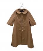 tricot COMME des GARCONSトリココムデギャルソン）の古着「半袖丸襟ステンカラーコート」｜ブラウン