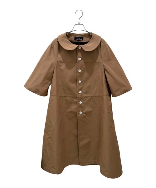 tricot COMME des GARCONS（トリココムデギャルソン）tricot COMME des GARCONS (トリココムデギャルソン) 半袖丸襟ステンカラーコート ブラウン サイズ:Mの古着・服飾アイテム