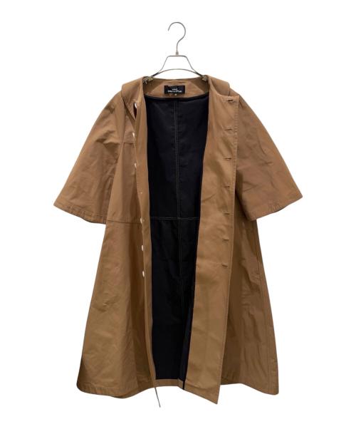 tricot COMME des GARCONS（トリココムデギャルソン）tricot COMME des GARCONS (トリココムデギャルソン) 半袖丸襟ステンカラーコート ブラウン サイズ:Mの古着・服飾アイテム