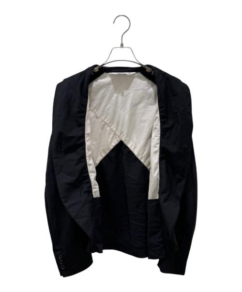 COMME des GARCONS COMME des GARCONS（コムデギャルソン コムデギャルソン）COMME des GARCONS COMME des GARCONS (コムデギャルソン コムデギャルソン) ポリ縮 ステッチワーク 4B テーラードジャケット ブラック サイズ:Lの古着・服飾アイテム