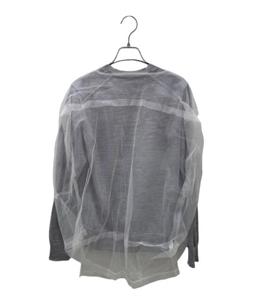 COMME des GARCONS（コムデギャルソン）COMME des GARCONS (コムデギャルソン) ウール チュールレイヤードカーディガン グレー サイズ:Mの古着・服飾アイテム