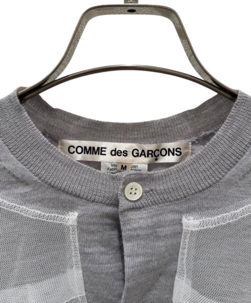 COMME des GARCONS（コムデギャルソン）COMME des GARCONS (コムデギャルソン) ウール チュールレイヤードカーディガン グレー サイズ:Mの古着・服飾アイテム