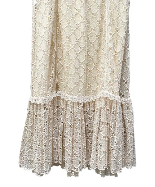 GUCCI（グッチ）GUCCI (グッチ) マクラメレーススカート ベージュ サイズ:36の古着・服飾アイテム