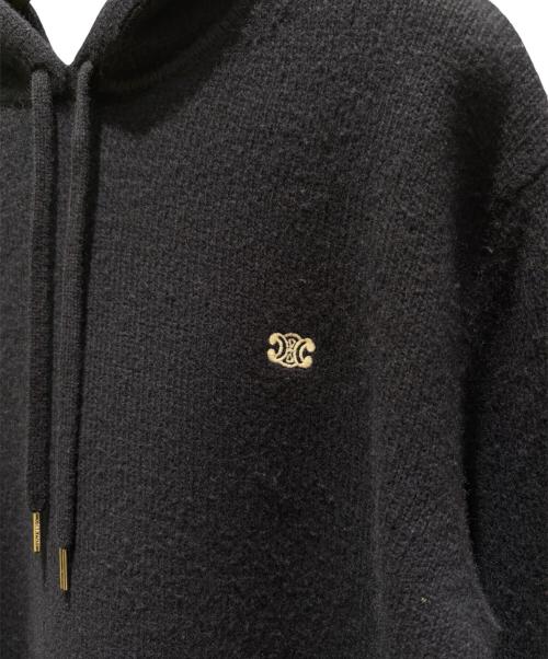 CELINE（セリーヌ）CELINE (セリーヌ) ミニトリオンフ刺繍ニットパーカー ネイビー サイズ:Mの古着・服飾アイテム