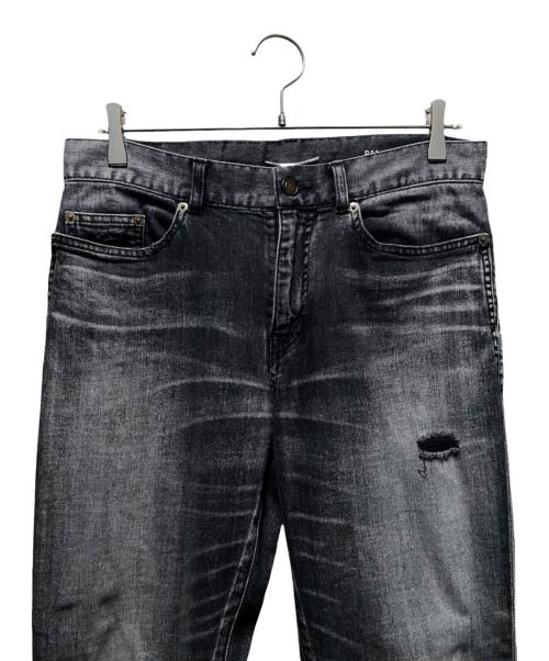 Saint Laurent Paris（サンローランパリ）Saint Laurent Paris (サンローランパリ) ダメージ加工スキニーデニムパンツ グレー サイズ:30の古着・服飾アイテム