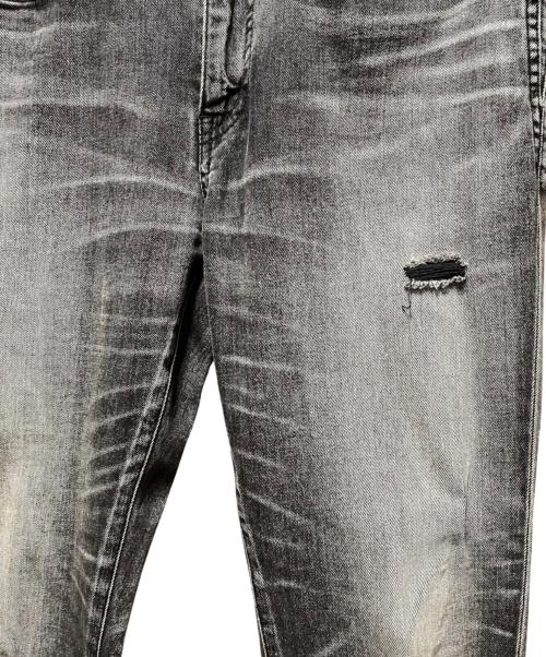 Saint Laurent Paris（サンローランパリ）Saint Laurent Paris (サンローランパリ) ダメージ加工スキニーデニムパンツ グレー サイズ:30の古着・服飾アイテム
