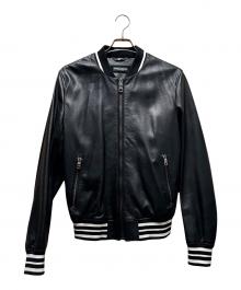 DOLCE & GABBANA（ドルチェ＆ガッバーナ）の古着「ラムレザージャケット/G9NK4L」｜ブラック