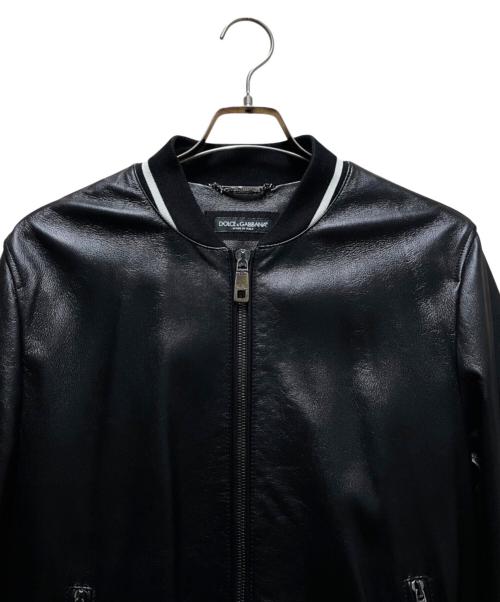 DOLCE & GABBANA（ドルチェ＆ガッバーナ）DOLCE & GABBANA (ドルチェ＆ガッバーナ) ラムレザージャケット/G9NK4L ブラック サイズ:50の古着・服飾アイテム