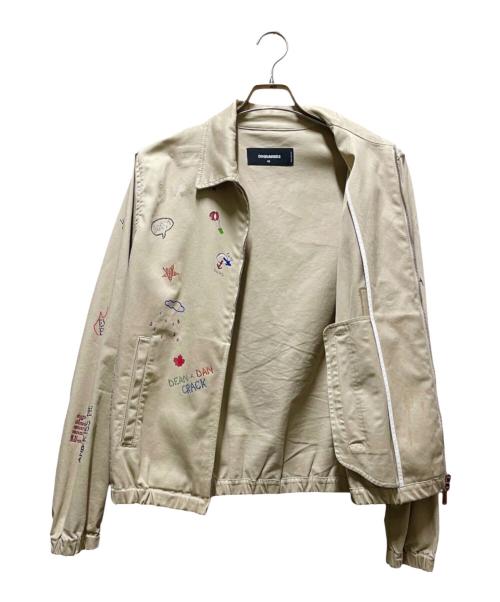 DSQUARED2（ディースクエアード）DSQUARED2 (ディースクエアード) ジップアップジャケット ベージュ サイズ:48の古着・服飾アイテム