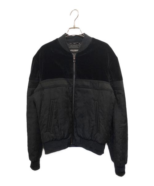 DOLCE & GABBANA（ドルチェ＆ガッバーナ）DOLCE & GABBANA (ドルチェ＆ガッバーナ) ジャガードロゴ中綿ブルゾン ブラック サイズ:46の古着・服飾アイテム