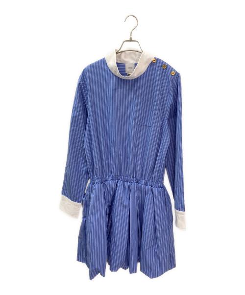 patou（パトゥ）patou (パトゥ) オーガニックコットン ポプリン バブル ミニドレス ブルー サイズ:44の古着・服飾アイテム