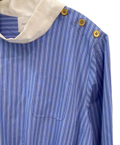 patou（パトゥ）patou (パトゥ) オーガニックコットン ポプリン バブル ミニドレス ブルー サイズ:44の古着・服飾アイテム