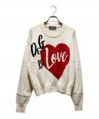 DOLCE & GABBANAドルチェ＆ガッバーナ）の古着「カシミヤ ハート クルーネックニット」｜ホワイト