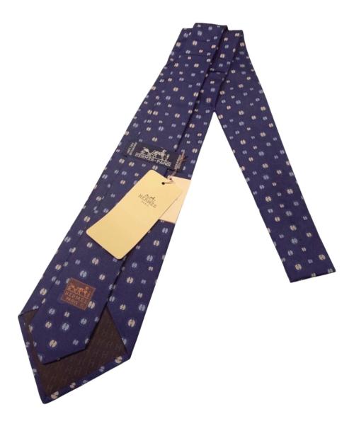 HERMES（エルメス）HERMES (エルメス) シルクツイルタイ/Hトノー ネイビー サイズ:-の古着・服飾アイテム