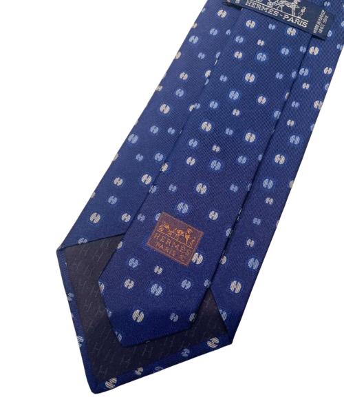 HERMES（エルメス）HERMES (エルメス) シルクツイルタイ/Hトノー ネイビー サイズ:-の古着・服飾アイテム