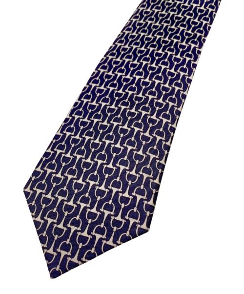 HERMES（エルメス）HERMES (エルメス) シルクネクタイ/ビット柄 ネイビー サイズ:- 未使用品の古着・服飾アイテム