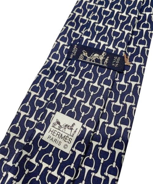 HERMES（エルメス）HERMES (エルメス) シルクネクタイ/ビット柄 ネイビー サイズ:- 未使用品の古着・服飾アイテム