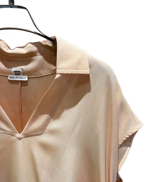 HERMES（エルメス）HERMES (エルメス) シルクスキッパーブラウス ベージュ サイズ:36の古着・服飾アイテム