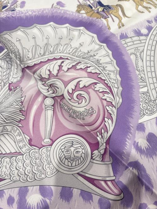 HERMES（エルメス）HERMES (エルメス) カレ90/Plumets du Roy/王の羽飾り ラベンダー サイズ:90の古着・服飾アイテム