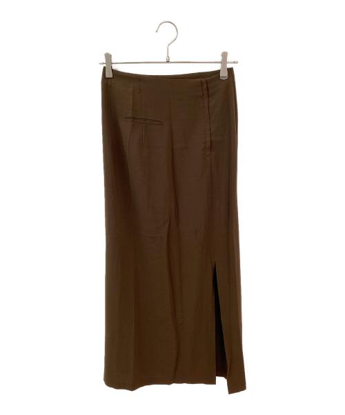 JIL SANDER（ジルサンダー）JIL SANDER (ジルサンダー) スリットスカート ブラウン サイズ:34の古着・服飾アイテム