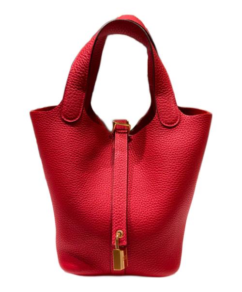 HERMES（エルメス）HERMES (エルメス) Picotin Lock PM ピコタンロック PM/トリヨンクレマンス/ルージュトマト/U刻印：2022年製造/ゴールド金具 ルージュトマト×ゴールド金具 サイズ:PMの古着・服飾アイテム