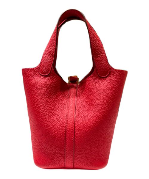 HERMES（エルメス）HERMES (エルメス) Picotin Lock PM ピコタンロック PM/トリヨンクレマンス/ルージュトマト/U刻印：2022年製造/ゴールド金具 ルージュトマト×ゴールド金具 サイズ:PMの古着・服飾アイテム