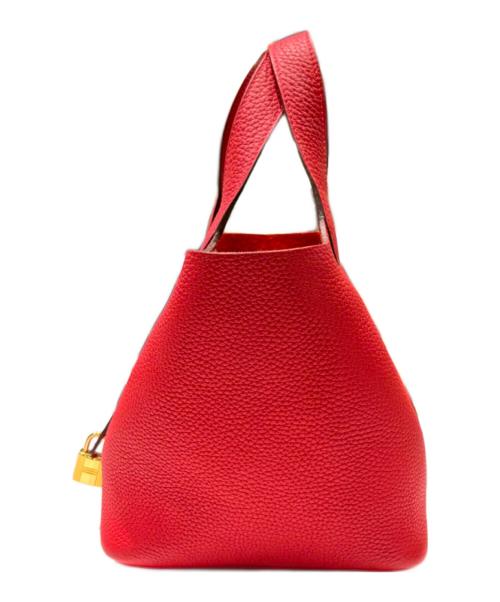 HERMES（エルメス）HERMES (エルメス) Picotin Lock PM ピコタンロック PM/トリヨンクレマンス/ルージュトマト/U刻印：2022年製造/ゴールド金具 ルージュトマト×ゴールド金具 サイズ:PMの古着・服飾アイテム