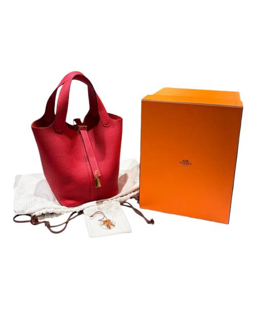 HERMES（エルメス）HERMES (エルメス) Picotin Lock PM ピコタンロック PM/トリヨンクレマンス/ルージュトマト/U刻印：2022年製造/ゴールド金具 ルージュトマト×ゴールド金具 サイズ:PMの古着・服飾アイテム