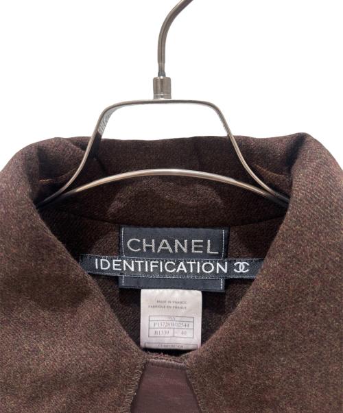 CHANEL（シャネル）CHANEL (シャネル) 90s 切替レザーコート ブラウン サイズ:40の古着・服飾アイテム