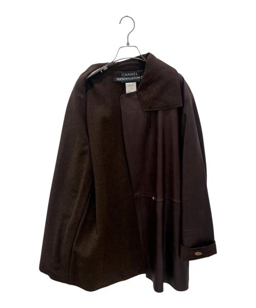 CHANEL（シャネル）CHANEL (シャネル) 90s 切替レザーコート ブラウン サイズ:40の古着・服飾アイテム