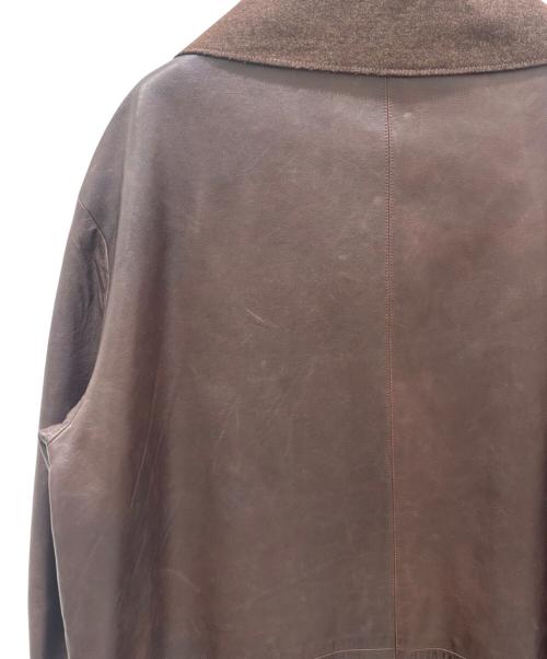 CHANEL（シャネル）CHANEL (シャネル) 90s 切替レザーコート ブラウン サイズ:40の古着・服飾アイテム