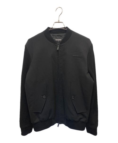 DSQUARED2（ディースクエアード）DSQUARED2 (ディースクエアード) 23AW ストレッチウールボンバージャケット ブラック サイズ:46の古着・服飾アイテム
