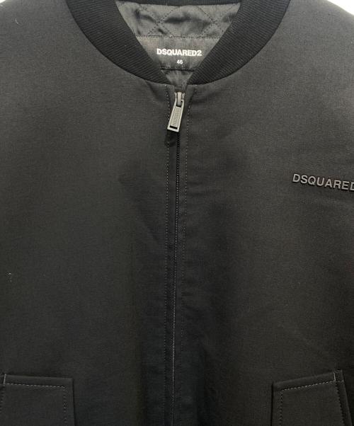 DSQUARED2（ディースクエアード）DSQUARED2 (ディースクエアード) 23AW ストレッチウールボンバージャケット ブラック サイズ:46の古着・服飾アイテム