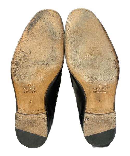 GUCCI（グッチ）GUCCI (グッチ) ヨルダ―ンホースビットローファー ブラック サイズ:7の古着・服飾アイテム