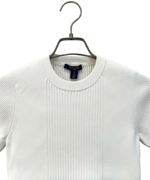 LOUIS VUITTON（ルイ ヴィトン）LOUIS VUITTON (ルイ ヴィトン) 袖モノグラムレースリブニット ホワイト サイズ:Ｓの古着・服飾アイテム